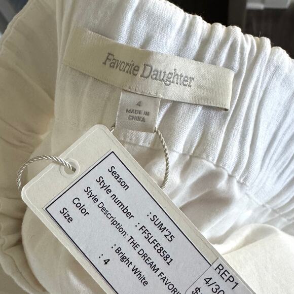 Favorite Daughter The Dream Pants NEW 4 Bright White Linen Favorite Trousers S - Picture 6 of 6